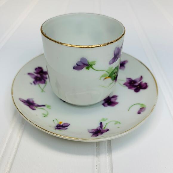 Norcrest Purple Floral Demitasse Cup 2" 215/161 - Picture 3 of 7